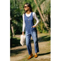Berry Picking Denim Jumpsuit