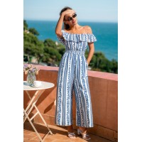 Flower Trail Striped Jumpsuit
