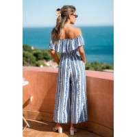 Flower Trail Striped Jumpsuit