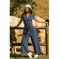 Evening Air Blue Jumpsuit