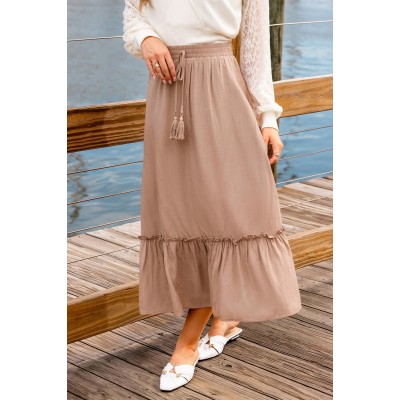 Dried Rose Pink Maxi Skirt