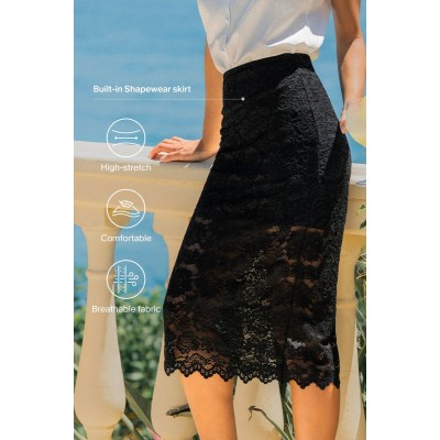 Heart Eyes Black Shaping Midi Skirt