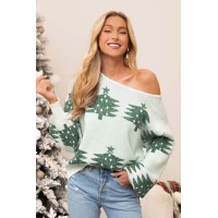 Christmas Tree White Sweater