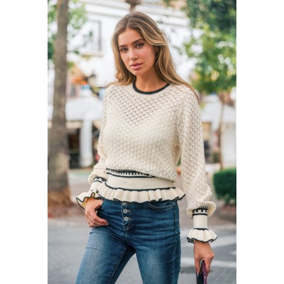 Spin Around Cream Sweater